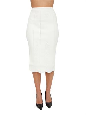 TWIN-SET Gonna Twinset in misto viscosa bianco panna in DONNA