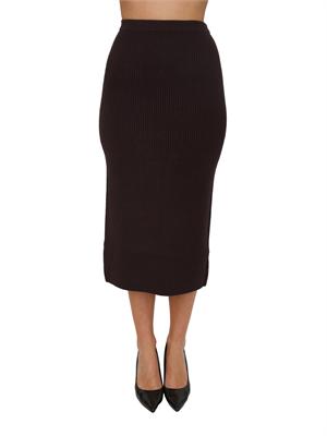 TWIN-SET Gonna longuette Twinset misto viscosa marrone in DONNA
