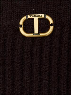 TWIN-SET Gonna longuette Twinset misto viscosa marrone in DONNA