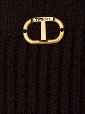TWIN-SET Gonna longuette Twinset misto viscosa marrone in DONNA