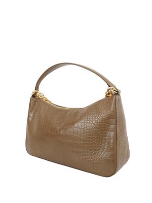 TWIN-SET Borsa 'Liliane' Twinset in pelle a stampa coccodrillo tortora in DONNA