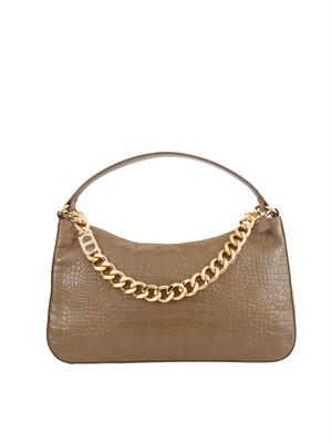 TWIN-SET Borsa 'Liliane' Twinset in pelle a stampa coccodrillo tortora in DONNA