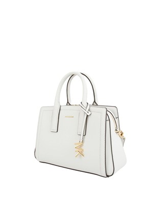 MICHAEL MICHAEL KORS Borsa a mano Michael Kors Laila piccola in pelle martellata bianco in DONNA