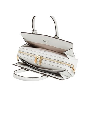 MICHAEL MICHAEL KORS Borsa a mano Michael Kors Laila piccola in pelle martellata bianco in DONNA