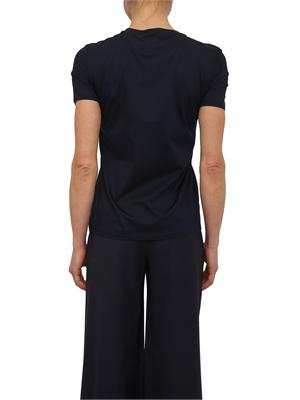 T-shirt Pontile Max Mara in cotone blu con ricami e cristalli in DONNA