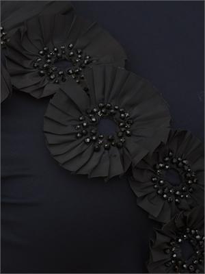 T-shirt Pontile Max Mara in cotone blu con ricami e cristalli in DONNA