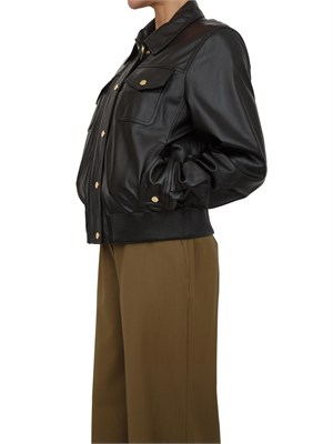 Giubbino corto Biada Max Mara Studio in pelle nera in DONNA