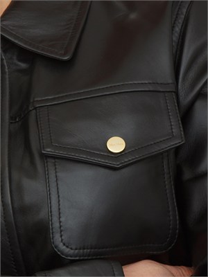 Giubbino corto Biada Max Mara Studio in pelle nera in DONNA