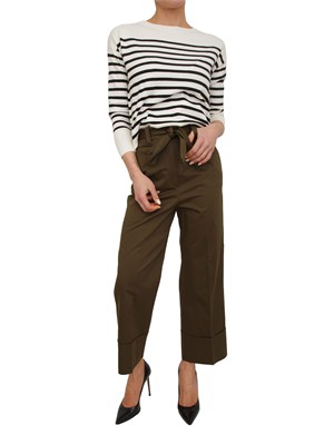 Pantaloni Iblaffetto iBlues in cotone stretch verde kaki in DONNA