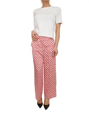 Pantalone Emmcaraffa Emme Marella in twill stampato rosso in DONNA