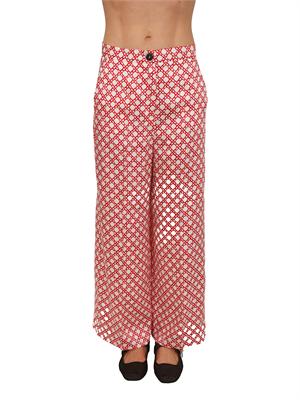 Pantalone Emmcaraffa Emme Marella in twill stampato rosso in DONNA
