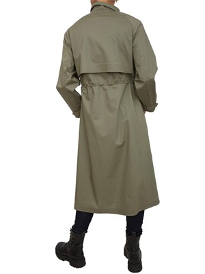 Giubbino lungo Barbrein K-WAY donna in tessuto tecnico verde in DONNA