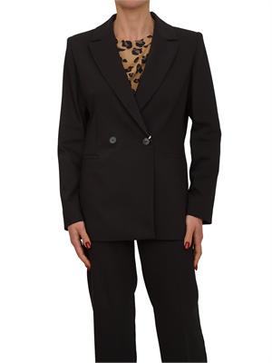Giacca doppiopetto Emmrum1 Emme Marella in misto cotone nero in DONNA