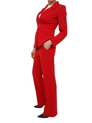 Completo giacca+pantalone Emmkaki Emme Marella in twill stretch rosso in DONNA