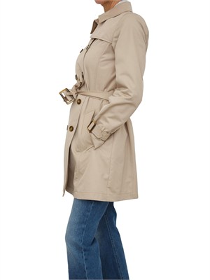 Trench doppiopetto MLLZUPPA Marella in cotone tecnico beige in DONNA