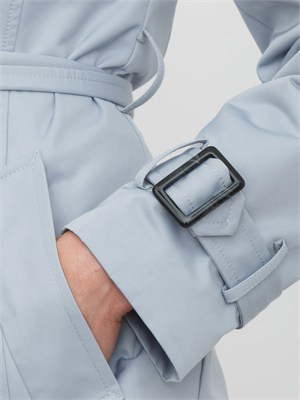 Trench doppiopetto MLLZUPPA Marella in cotone tecnico celeste in DONNA