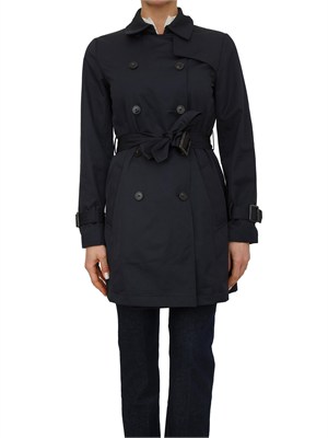 Trench doppiopetto MLLZUPPA Marella in cotone tecnico blu in DONNA