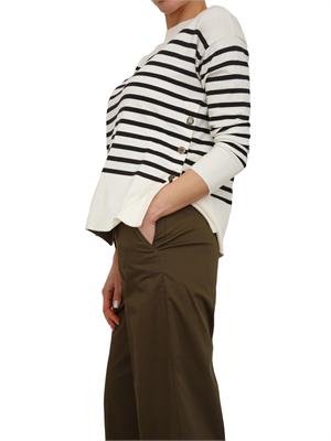 Maglia Emmbadia di Emme Marella in cotone bianco a righe in DONNA