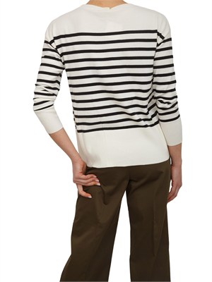 Maglia Emmbadia di Emme Marella in cotone bianco a righe in DONNA