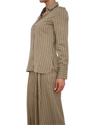 Camicia MLLFOLK Marella in viscosa tortora a righe in DONNA