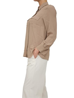 Camicia MLLFEBE Marella in crêpe de Chine misto seta tortora in DONNA