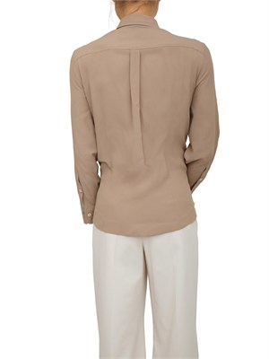 Camicia MLLFEBE Marella in crêpe de Chine misto seta tortora in DONNA