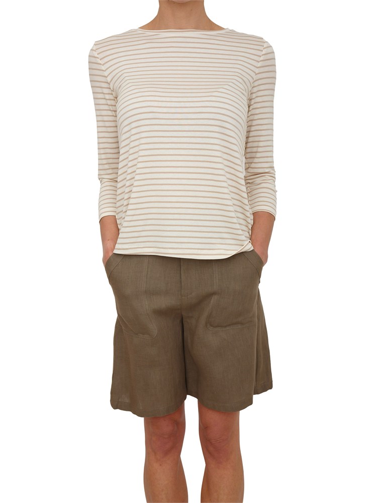 T-shirt Cosetta Emme Marella in viscosa beige a righe