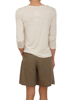 T-shirt Cosetta Emme Marella in viscosa beige a righe in DONNA