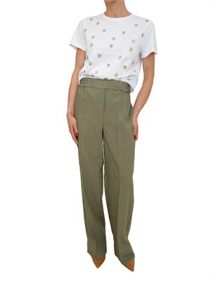 T-shirt Marea Emme Marella in cotone bianco ricami verdi in DONNA