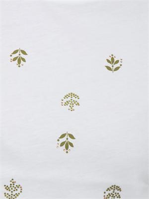 T-shirt Marea Emme Marella in cotone bianco ricami verdi in DONNA