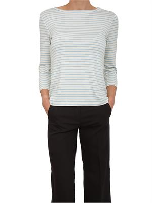 T-shirt Cosetta Emme Marella in viscosa celeste a righe in DONNA