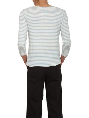 T-shirt Cosetta Emme Marella in viscosa celeste a righe in DONNA
