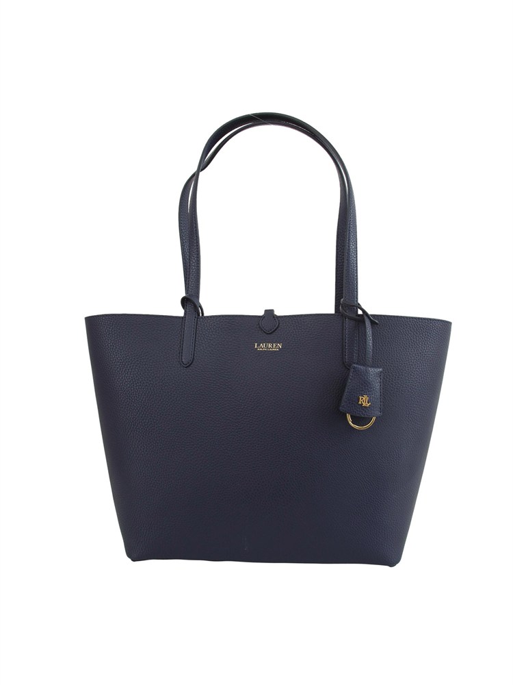 LAUREN RALPH LAUREN Borsa double-face Ralph Lauren in pelle ecologica martellata blu