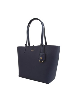 LAUREN RALPH LAUREN Borsa double-face Ralph Lauren in pelle ecologica martellata blu in DONNA