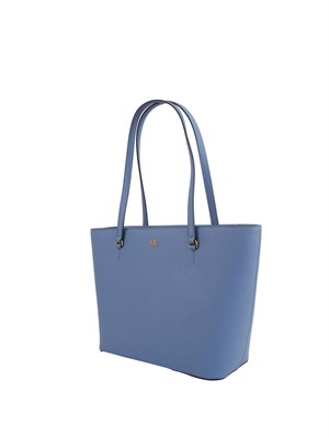 LAUREN RALPH LAUREN Borsa Karly media Ralph Lauren in pelle blu in DONNA