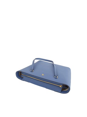 LAUREN RALPH LAUREN Borsa Karly media Ralph Lauren in pelle blu in DONNA