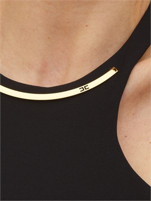 Abito Elisabetta Franchi in crêpe nero in DONNA