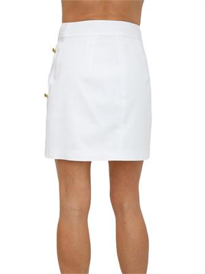 Gonna corta Elisabetta Franchi in gabardina di cotone bianca in DONNA