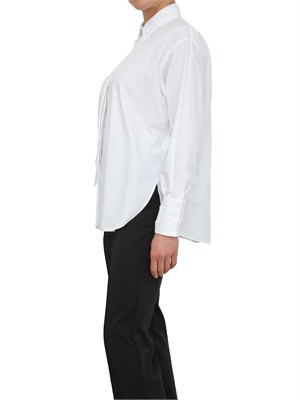 Camicia Elisabetta Franchi in cotone bianco con cravatta in DONNA