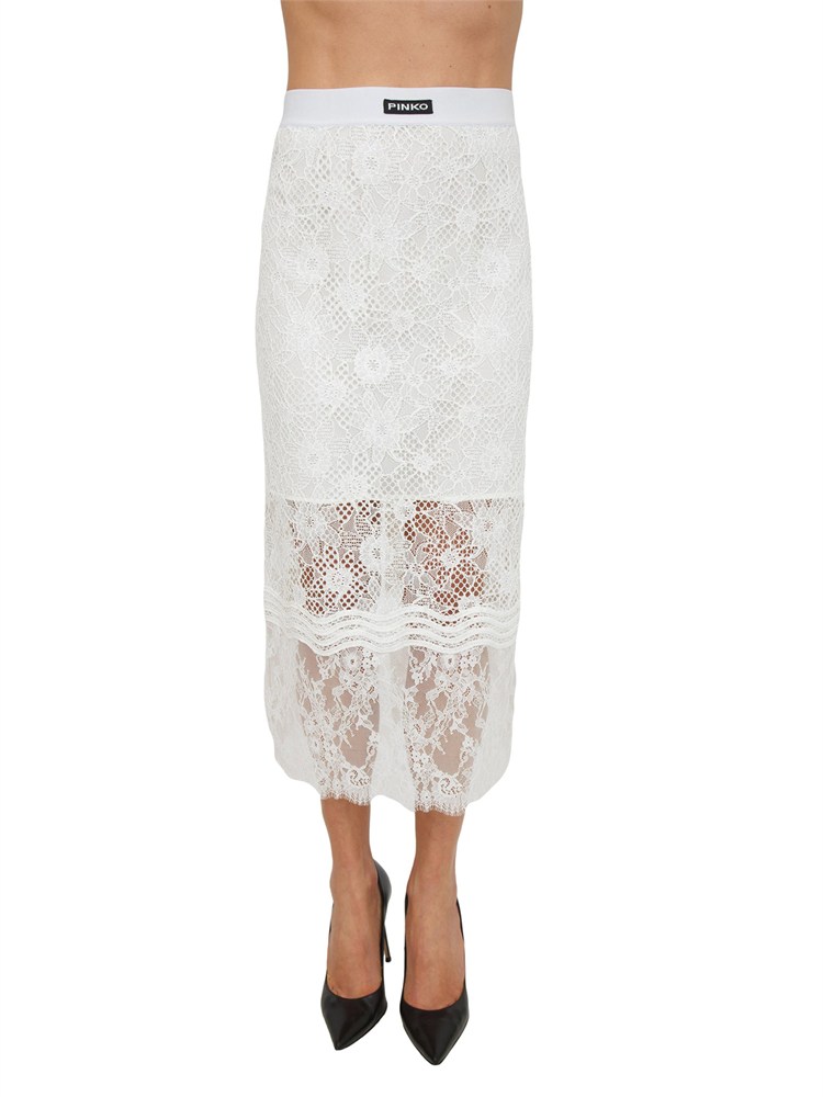 Gonna midi Harmonie Pinko in pizzo bianco