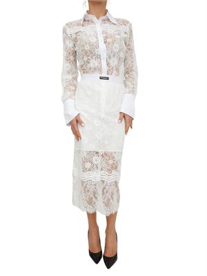 Gonna midi Harmonie Pinko in pizzo bianco in DONNA
