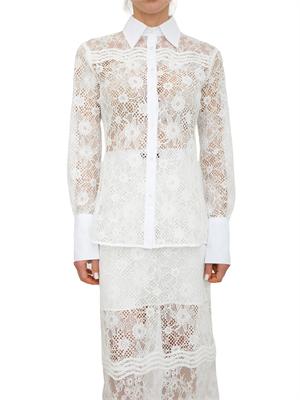Camicia bianca Coline Pinko in tulle e pizzo in DONNA