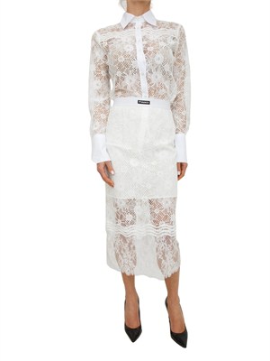 Camicia bianca Coline Pinko in tulle e pizzo in DONNA