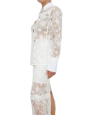 Camicia bianca Coline Pinko in tulle e pizzo in DONNA