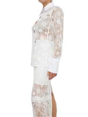 Camicia bianca Coline Pinko in tulle e pizzo in DONNA