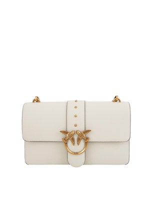 Borsa media Love Bag One Pinko in pelle bianca in DONNA