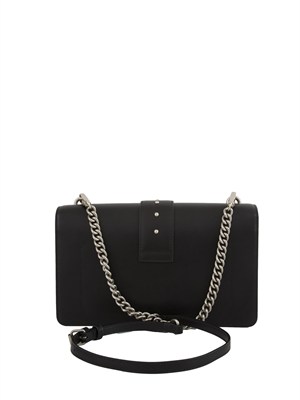 Borsa media Love Bag One Pinko in pelle nera in DONNA