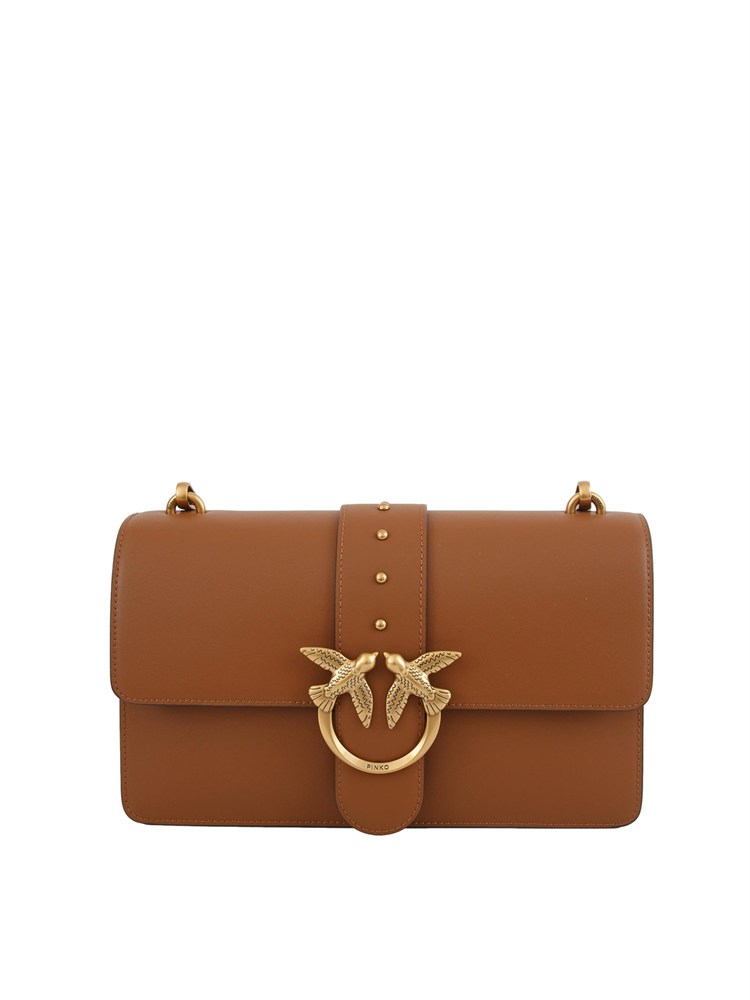 Borsa media Love Bag One Pinko in pelle marrone