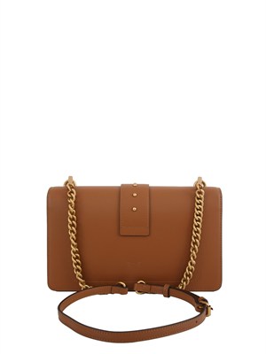 Borsa media Love Bag One Pinko in pelle marrone in DONNA