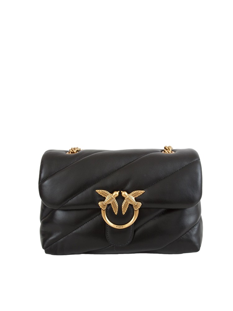 Classic Love Bag Puff Pinko in nappa nera